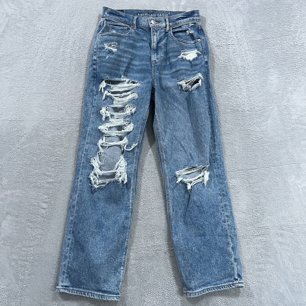 American Eagle Jeans Womens 8 Highest Rise 90s Boyfriend Distressed Festival Y2K
